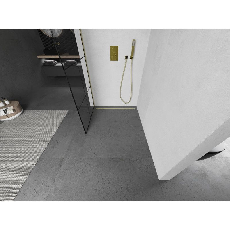 Ścianka prysznicowa Mexen Kioto czarny wzór 90x200 cm  800-090-101-50-77 1 szt.