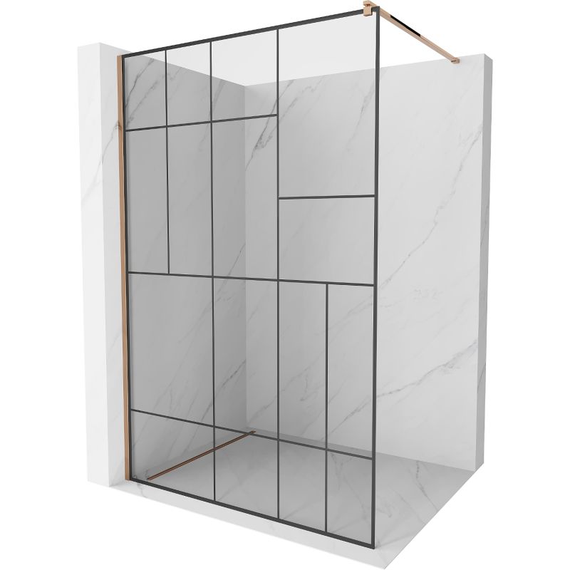 Ścianka prysznicowa Mexen Kioto czarny wzór 90x200 cm  800-090-101-60-78 1 szt.