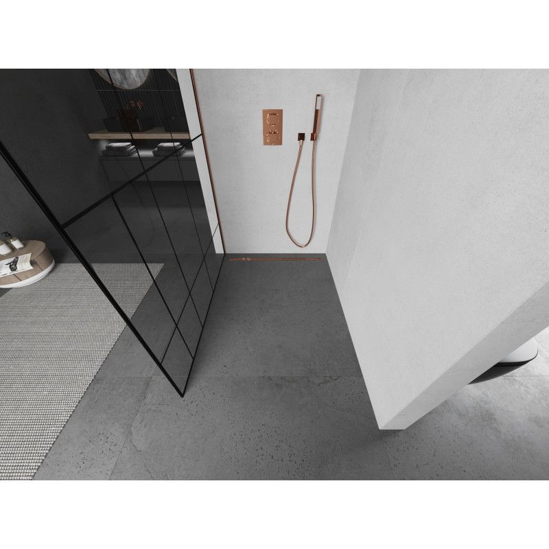 Ścianka prysznicowa Mexen Kioto czarny wzór 90x200 cm  800-090-101-60-78 1 szt.