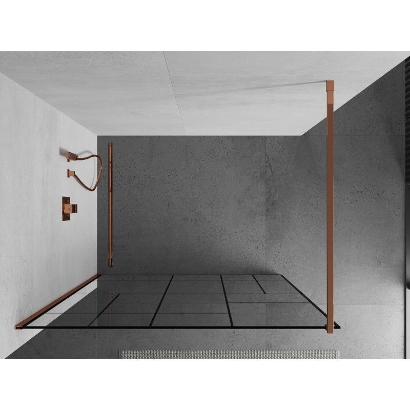 Ścianka prysznicowa Mexen Kioto czarny wzór 90x200 cm  800-090-101-60-78 1 szt.