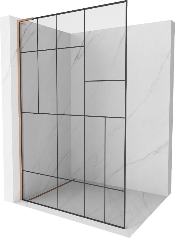 Ścianka prysznicowa Mexen Kioto czarny wzór 90x200 cm  800-090-103-65-78 1 szt.