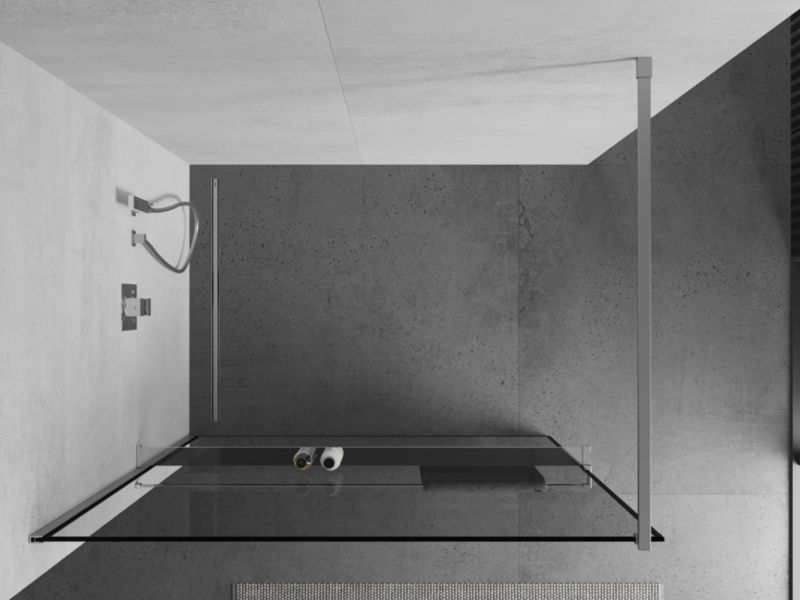 Ścianka prysznicowa Mexen Kioto+ czarny wzór 90x200 cm  800-090-121-01-70 1 szt.