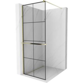 Ścianka prysznicowa Mexen Kioto+ czarny wzór 90x200 cm  800-090-121-50-77 1 szt.