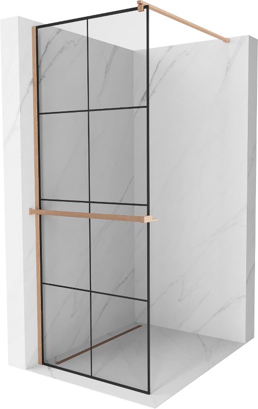 Ścianka prysznicowa Mexen Kioto+ czarny wzór 90x200 cm  800-090-121-65-771 szt.