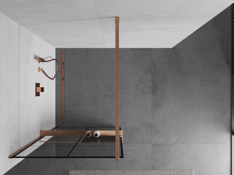 Ścianka prysznicowa Mexen Kioto+ czarny wzór 90x200 cm  800-090-121-65-771 szt.