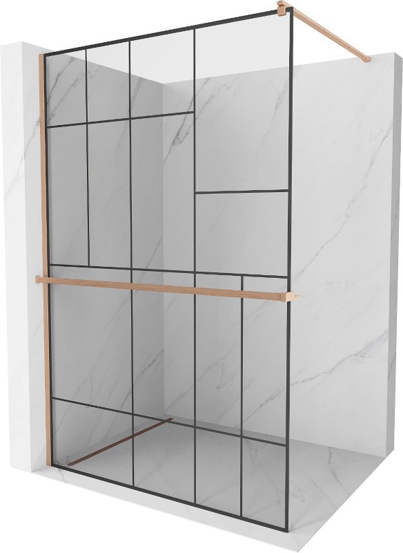 Ścianka prysznicowa Mexen Kioto+ czarny wzór 90x200 cm  800-090-121-65-781 szt.