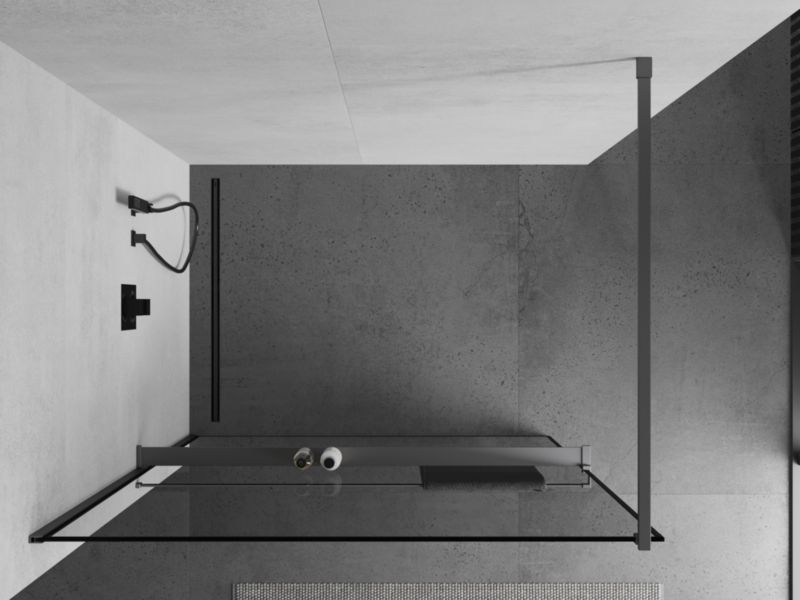 Ścianka prysznicowa Mexen Kioto+ czarny wzór 90x200 cm  800-090-121-95-701 szt.
