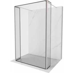 Ścianka prysznicowa Mexen Kioto czarny wzór 90x30x30 3 szt.