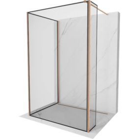 Ścianka prysznicowa Mexen Kioto czarny wzór 90x90x40 cm  800-090-090-221-65-70-040 1 szt.