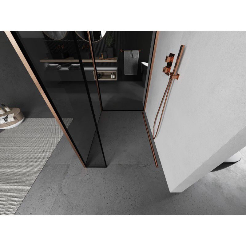 Ścianka prysznicowa Mexen Kioto czarny wzór 90x90x40 cm  800-090-090-221-65-70-040 1 szt.