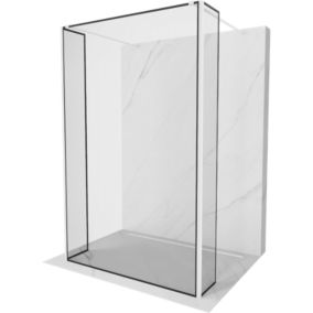 Ścianka prysznicowa Mexen Kioto czarny wzór/biała 90x30x30 cm 800-090-030-222-20-70-030 1 szt.
