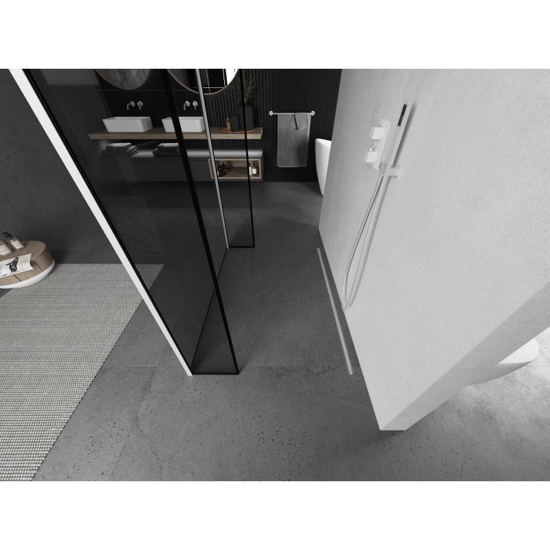 Ścianka prysznicowa Mexen Kioto czarny wzór/biała 90x30x30 cm 800-090-030-222-20-70-030 1 szt.