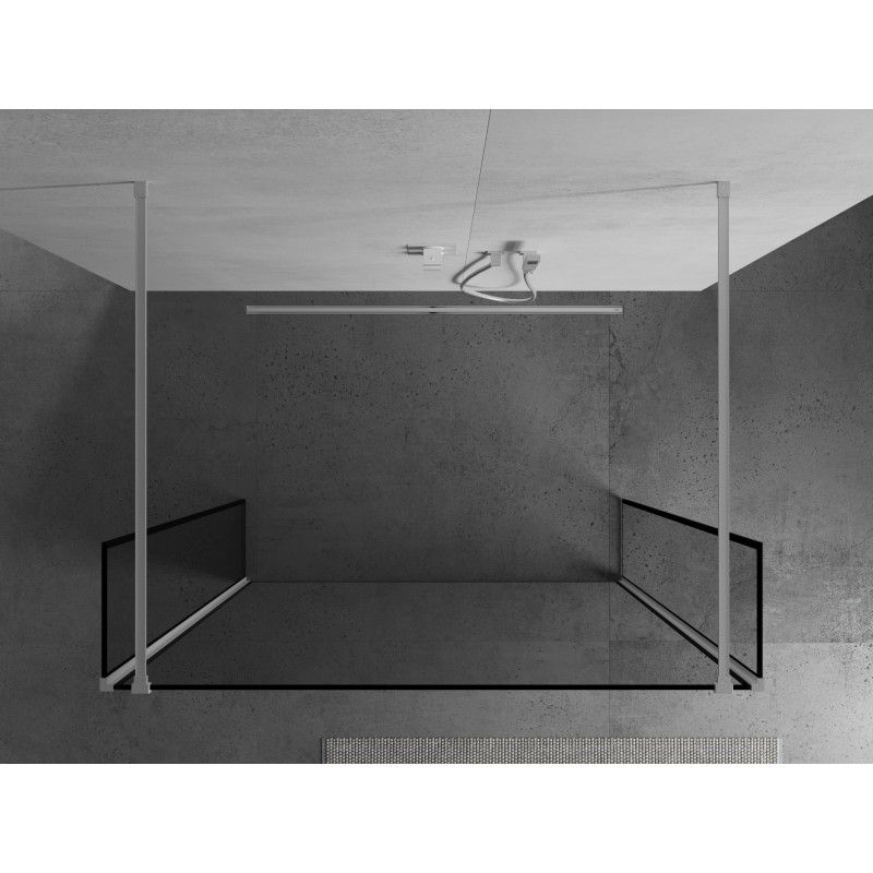 Ścianka prysznicowa Mexen Kioto czarny wzór, biały 140 x 30 x 30 cm 3 szt.
