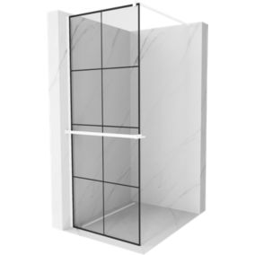 Ścianka prysznicowa Mexen Kioto+ czarny wzór/biały 90x200 cm 800-090-121-20-77 1 szt.
