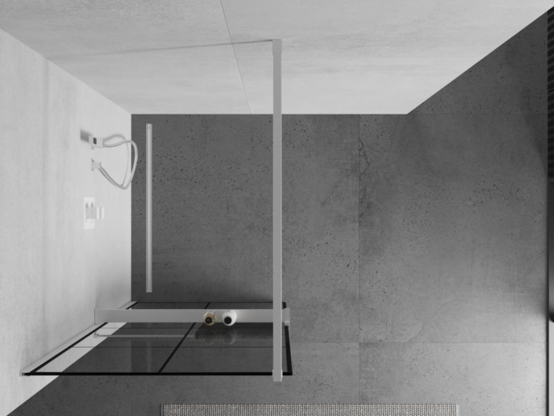 Ścianka prysznicowa Mexen Kioto+ czarny wzór/biały 90x200 cm 800-090-121-20-77 1 szt.
