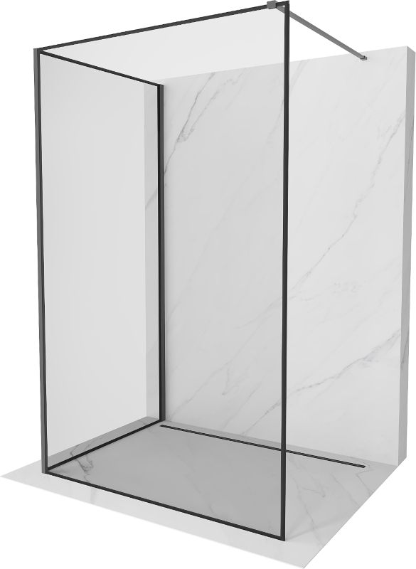 Ścianka prysznicowa Mexen Kioto czarny wzór gun metal 110 x 70 cm 1 szt.