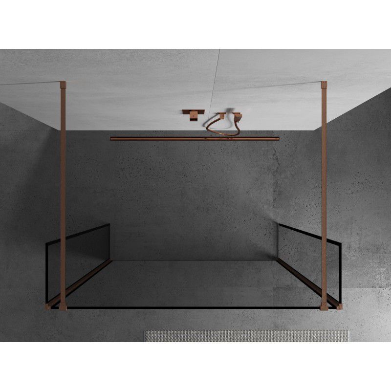Ścianka prysznicowa Mexen Kioto czarny wzór miedź szczotkowana 150 x 30 cm 1 szt.
