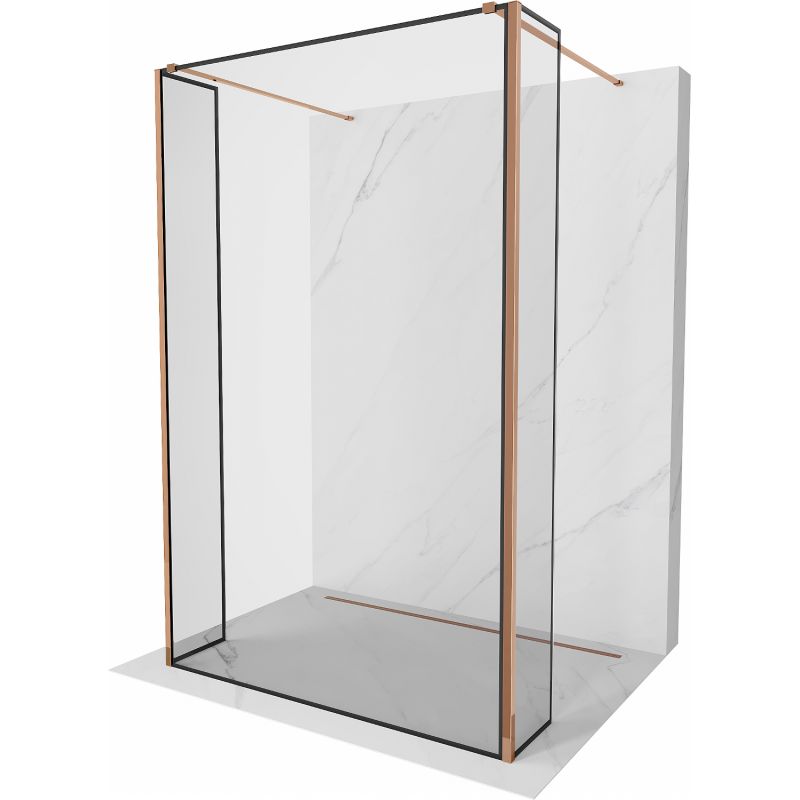 Ścianka prysznicowa Mexen Kioto czarny wzór różowe złoto 110x30x30 800-110-030-222-60-70-030 1 szt.