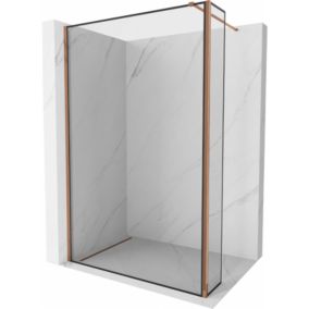 Ścianka prysznicowa Mexen Kioto czarny wzór różowe złoto 150x30 cm 1 szt.