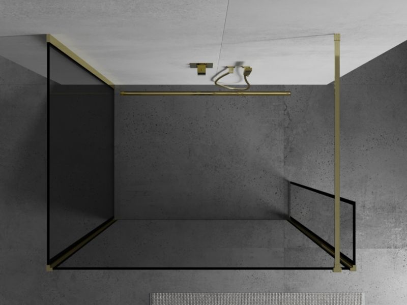 Ścianka prysznicowa Mexen Kioto czarny wzór złota 100x80x40 1 szt.