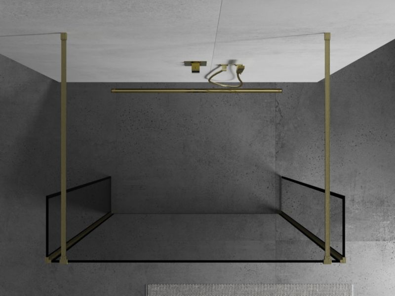 Ścianka prysznicowa Mexen Kioto czarny wzór złota 90 x 30 x 30 cm 800-090-030-222-55-70-030 1 szt.