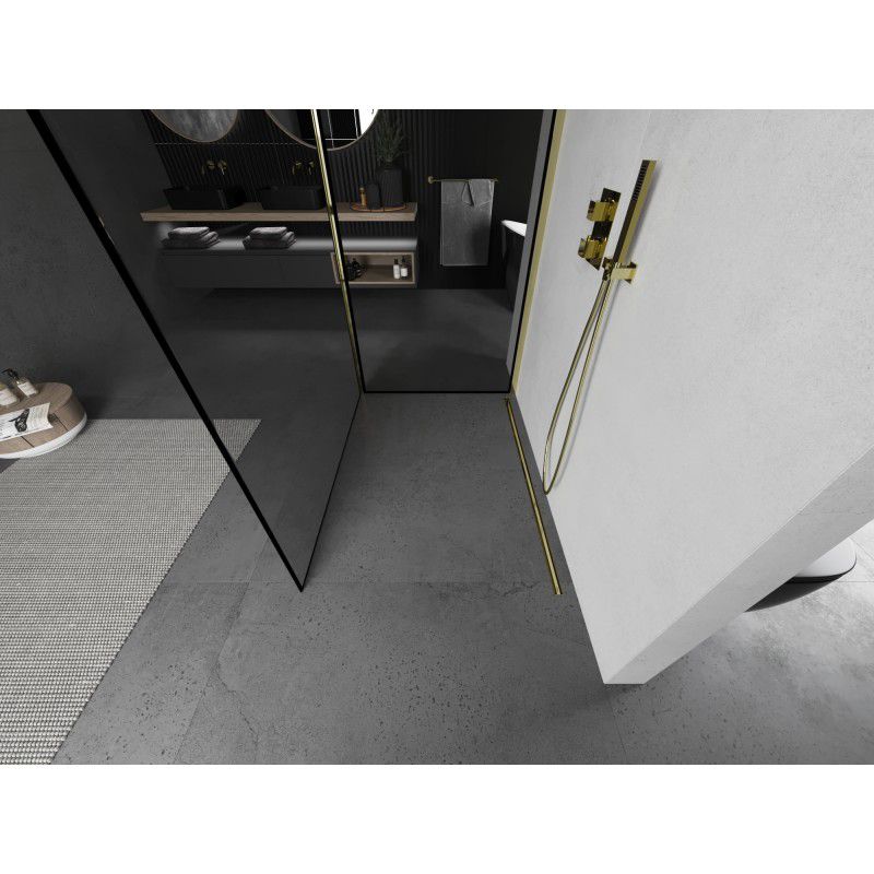 Ścianka prysznicowa Mexen Kioto czarny wzór, złota 90x70 cm 800-090-212-50-70-070 1 szt.