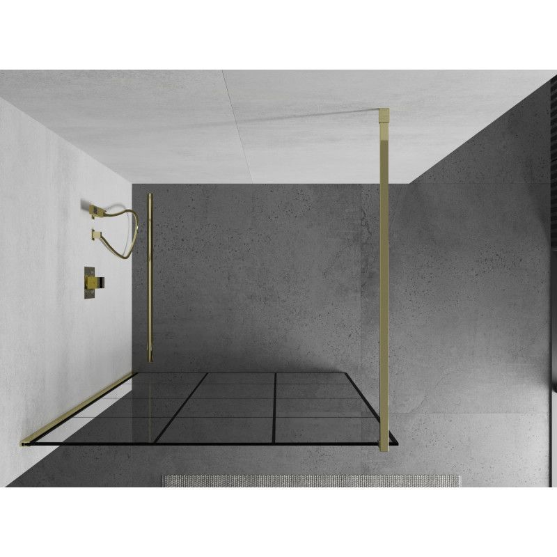 Ścianka prysznicowa Mexen Kioto czarny wzór złoty 100x200 cm 1 szt.