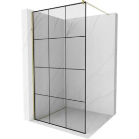 Ścianka prysznicowa Mexen Kioto czarny wzór złoty 120x200 1 szt.