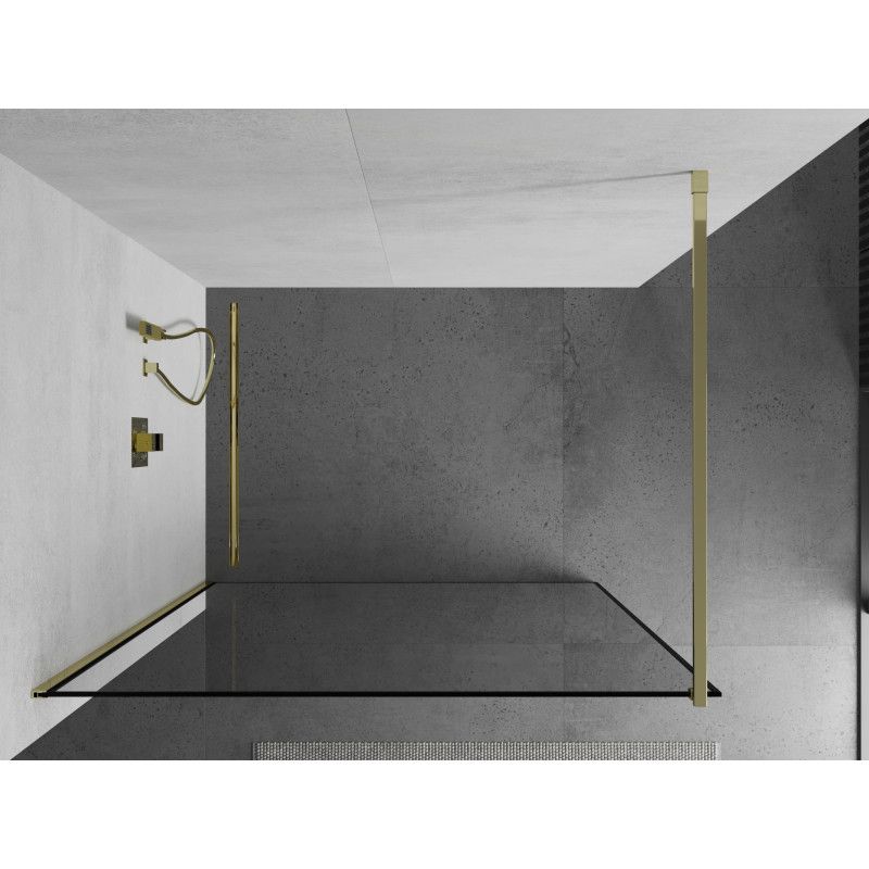 Ścianka prysznicowa Mexen Kioto czarny wzór/złoty 120x200 cm 1 szt.