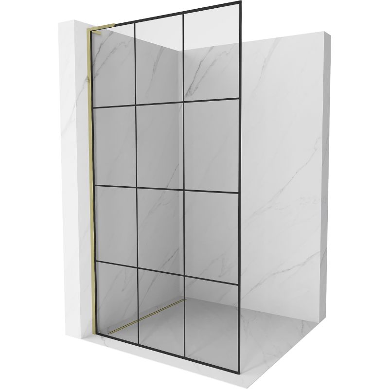 Ścianka prysznicowa Mexen Kioto czarny wzór/złoty 120x200 cm  800-120-103-50-77 1 szt.