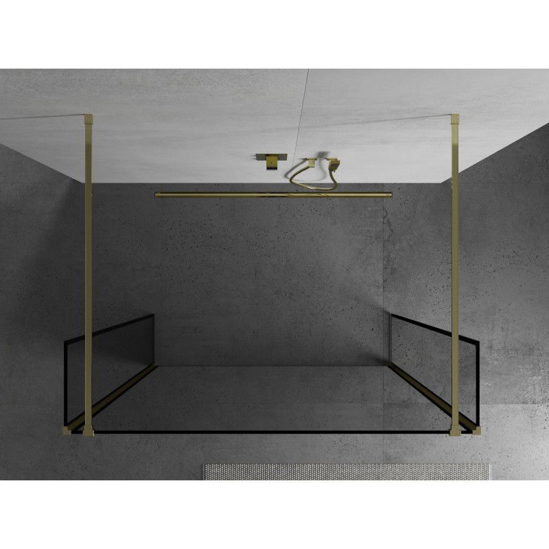 Ścianka prysznicowa Mexen Kioto czarny wzór/złoty 160x30 cm 3 szt.