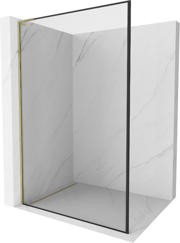 Ścianka prysznicowa Mexen Kioto czarny wzór/złoty 50x200 cm 800-050-103-50-70 1 szt.