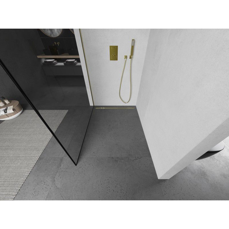 Ścianka prysznicowa Mexen Kioto czarny wzór/złoty 70x200 cm 800-070-103-50-70 1 szt.