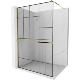 Ścianka prysznicowa Mexen Kioto+ czarny wzór/złoty 70x200 cm 800-070-121-50-78 1 szt.