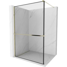 Ścianka prysznicowa Mexen Kioto+ czarny wzór złoty 80x200 cm  800-080-121-50-70 1 szt.
