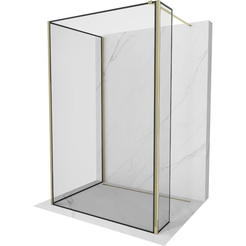 Ścianka prysznicowa Mexen Kioto czarny wzór/złoty 90x90x30 1 szt.