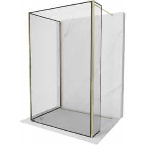 Ścianka prysznicowa Mexen Kioto czarny wzór/złoty 90x90x30 1 szt.