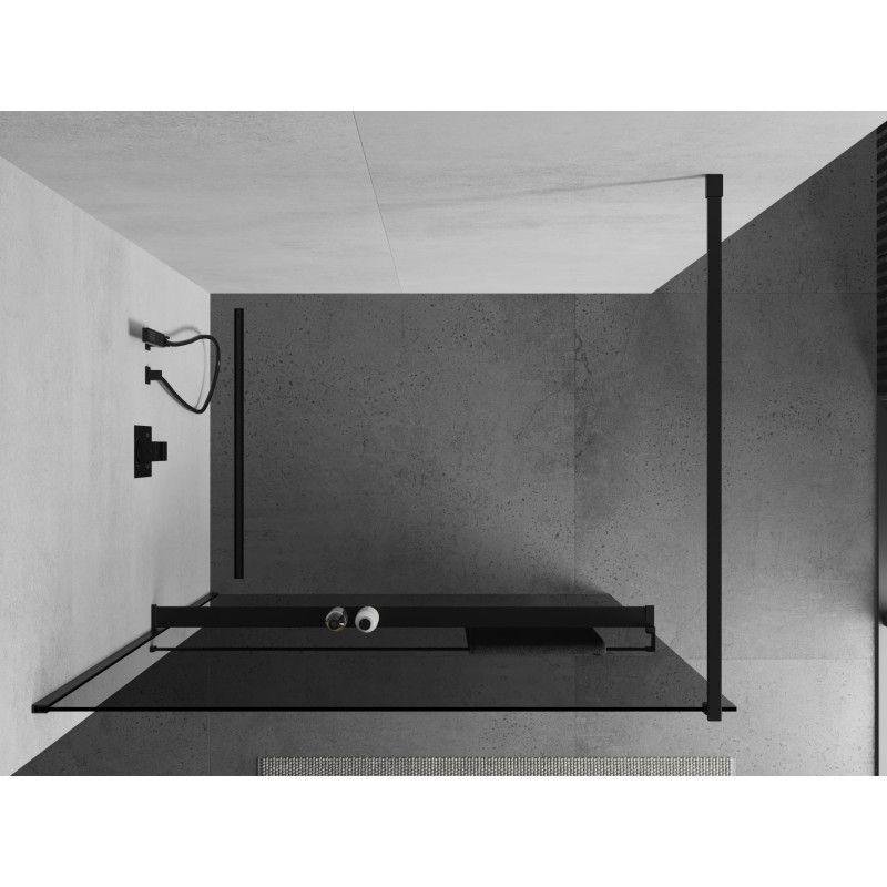 Ścianka prysznicowa Mexen Kioto+ grafit czarna 90x200 cm 1 szt.