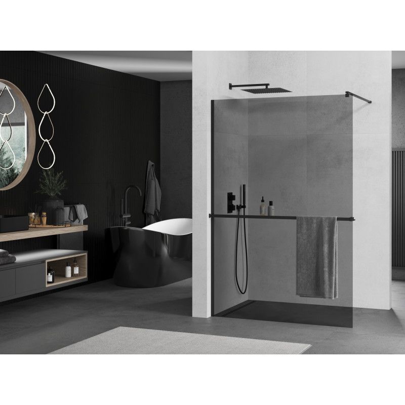 Ścianka prysznicowa Mexen Kioto+ grafit czarna 90x200 cm 800-090-121-70-40 1 szt.