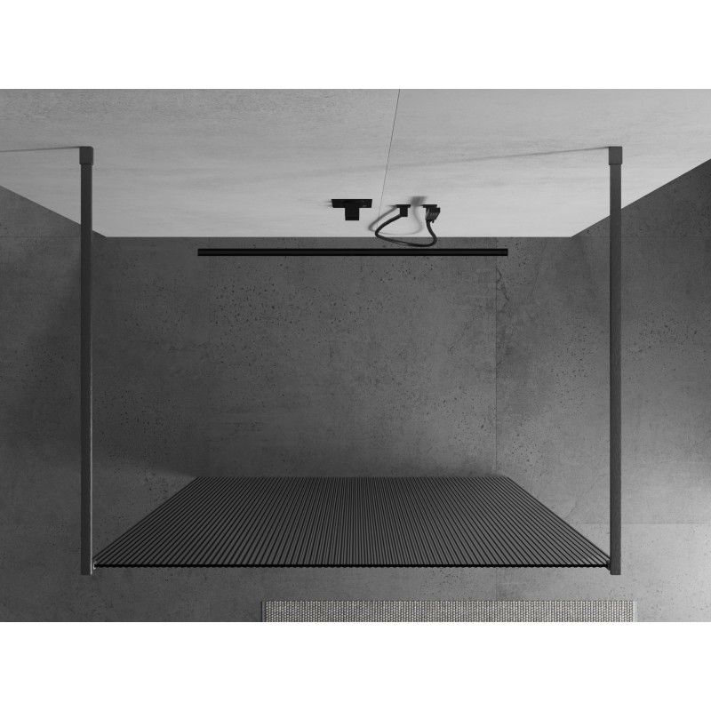 Ścianka prysznicowa Mexen Kioto gun gray prążki 140x200 cm 1 szt.