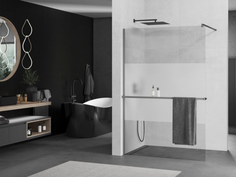 Ścianka prysznicowa Mexen Kioto+ gun metal 90x200 cm  800-090-121-95-351 szt.