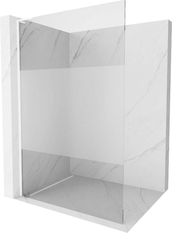 Ścianka prysznicowa Mexen Kioto L biała szron/transparent 80x200 cm 1 szt.