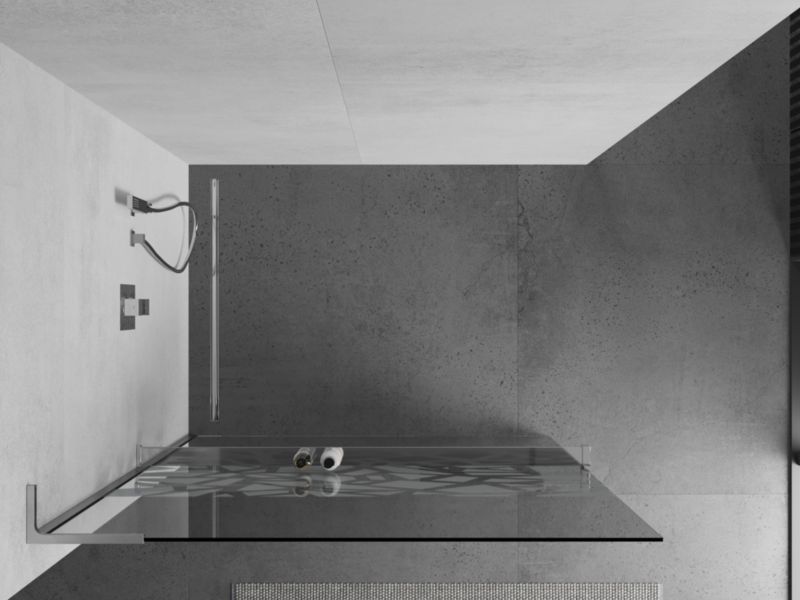 Ścianka prysznicowa Mexen Kioto+ L biały wzór 100x200 cm  800-100-123-01-85 1 szt.