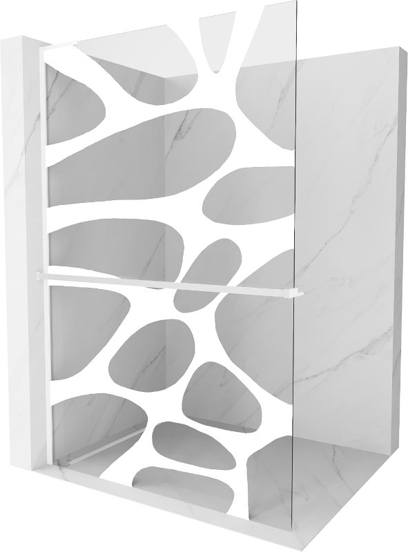 Ścianka prysznicowa Mexen Kioto+ L biały wzór 100x200 cm  800-100-123-20-97 1 szt.