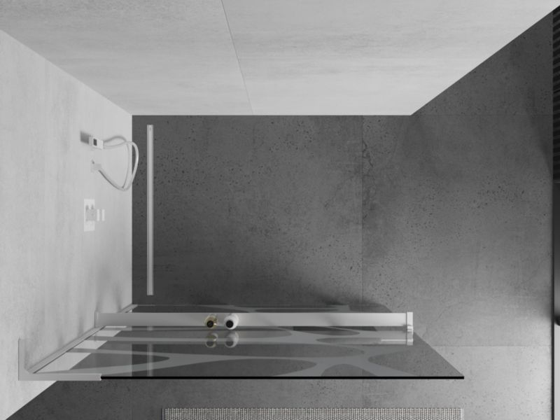 Ścianka prysznicowa Mexen Kioto+ L biały wzór 100x200 cm  800-100-123-20-97 1 szt.
