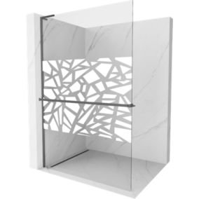 Ścianka prysznicowa Mexen Kioto+ L biały wzór 100x200 cm  800-100-123-95-851 szt.