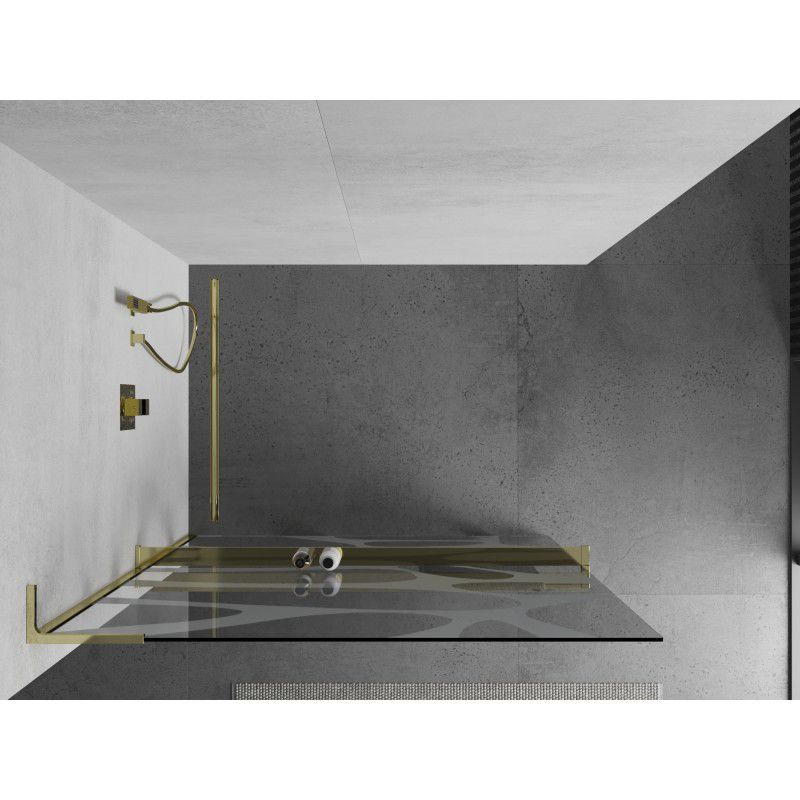 Ścianka prysznicowa Mexen Kioto+ L biały wzór 110x200 cm  800-110-123-50-97 1 szt.