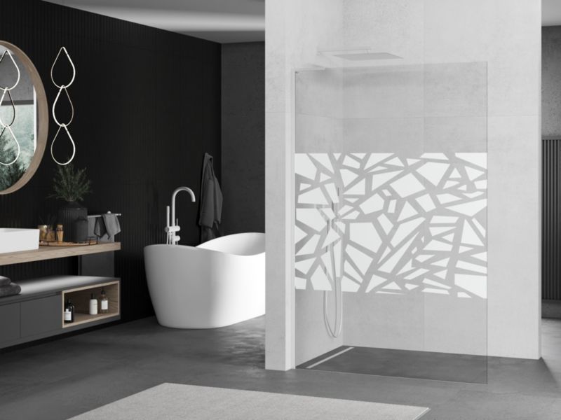 Ścianka prysznicowa Mexen Kioto L biały wzór 70x200 cm  800-070-103-20-85 1 szt.
