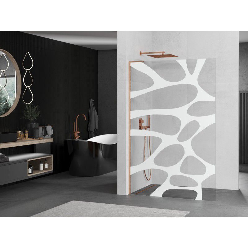 Ścianka prysznicowa Mexen Kioto L biały wzór 70x200 cm  800-070-103-65-97 1 szt.