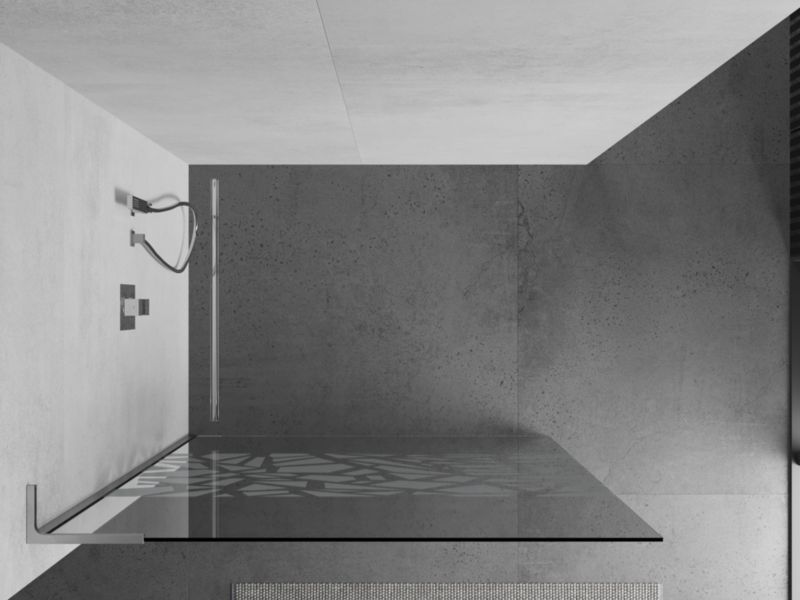 Ścianka prysznicowa Mexen Kioto L biały wzór 80x200 cm  800-080-103-01-85 1 szt.
